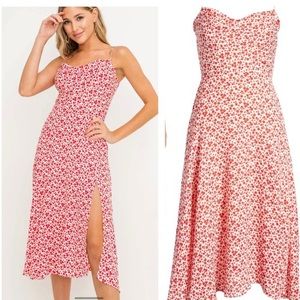 All in Favor Floral Cowl Neck Midi dress NWT